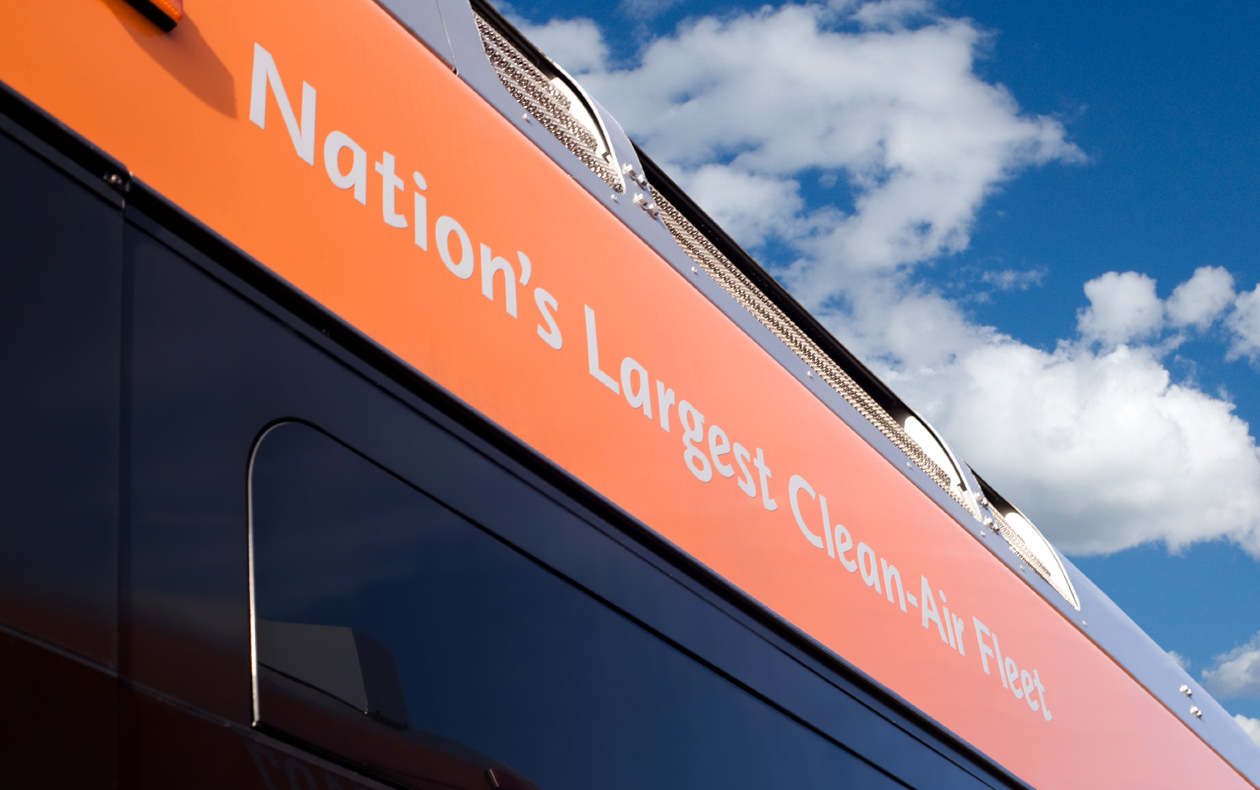 Photo of a label on a Metro bus that reads, 