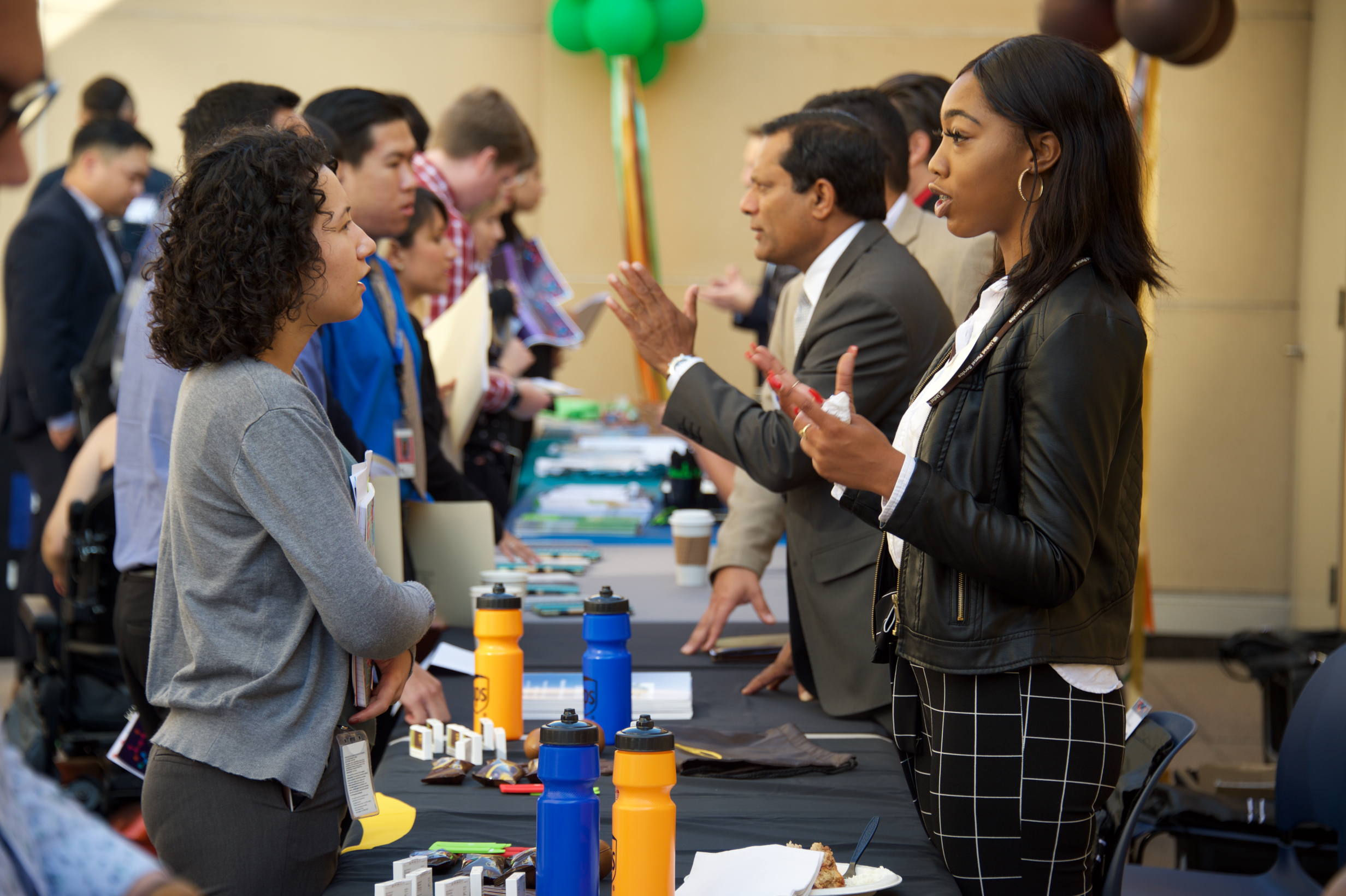 Photo of two women speaking at an ELTP career event.